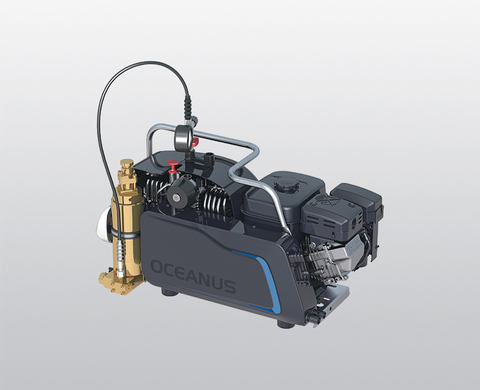 BAUER OCEANUS breathing air compressor with petrol engine, rear view
