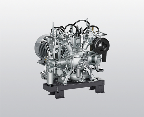Compresseur d'hélium haute pression BAUER GB 23 refroidi à l'eau