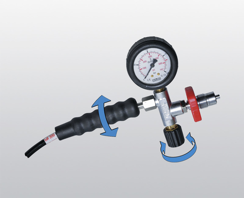 Filling device complete with final pressure gauge