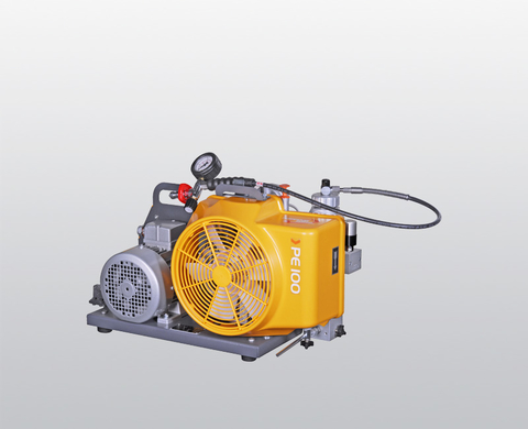 Compresor de aire respirable PE 100 de BAUER con motor eléctrico