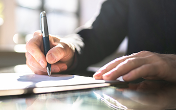 Signing Business Contract Document Or Agreement