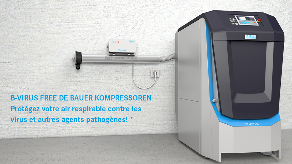 B-VIRUS FREE DE BAUER KOMPRESSOREN - Protégez votre air respirable contre les virus et autres agents pathogènes! *