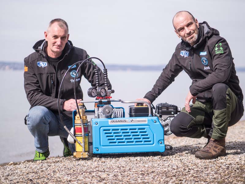 Andi Peter und Thomas Reim mit neuem OCEANUS Expeditonskompressor