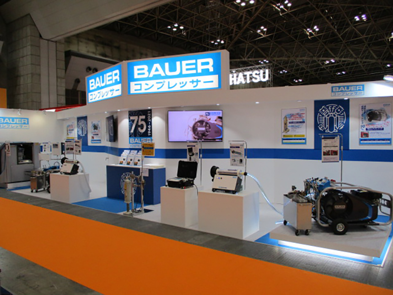 Der Messestand von BAUER JAPAN auf der fire show in Tokyo